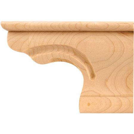 HARDWARE RESOURCES 6-3/8" Wx1"Dx4-1/2"H Rubberwood Beaded Right Corner Pedestal Foot PFR-B-RW